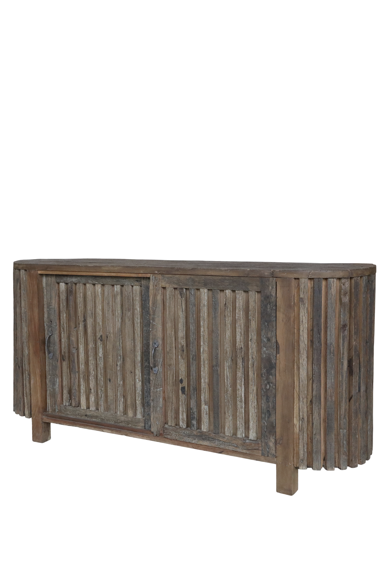 Grimaud Sideboard mit Rillen und Schiebetüren aus recyceltem Holz