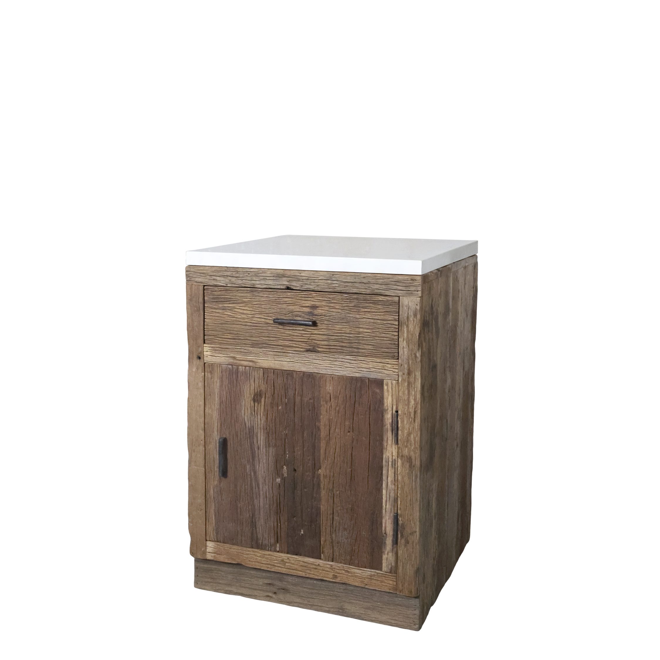 Grimaud Anrichte aus recyceltem Holz - mit Marmorplatte 1 Tür 1 Schublade