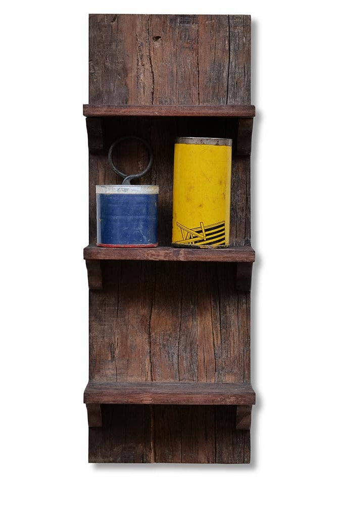 Wandregal "Rough Wood" aus recyceltem Holz, 85cm hoch
