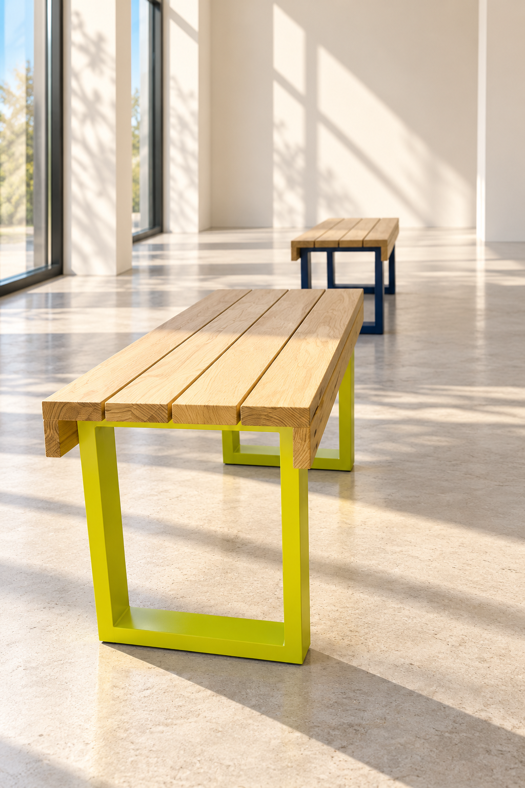 Sitzbank Holti aus recyceltem Robinienholz - upcyling "Alter Spielplatz"