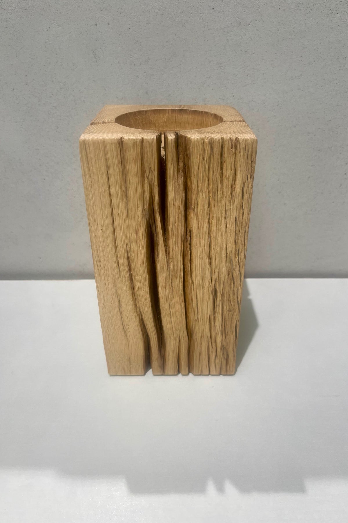 Kerzenblock GIRI 19,5 cm Unikat „Bootssteg-Eiche“ - Natur Lackiert