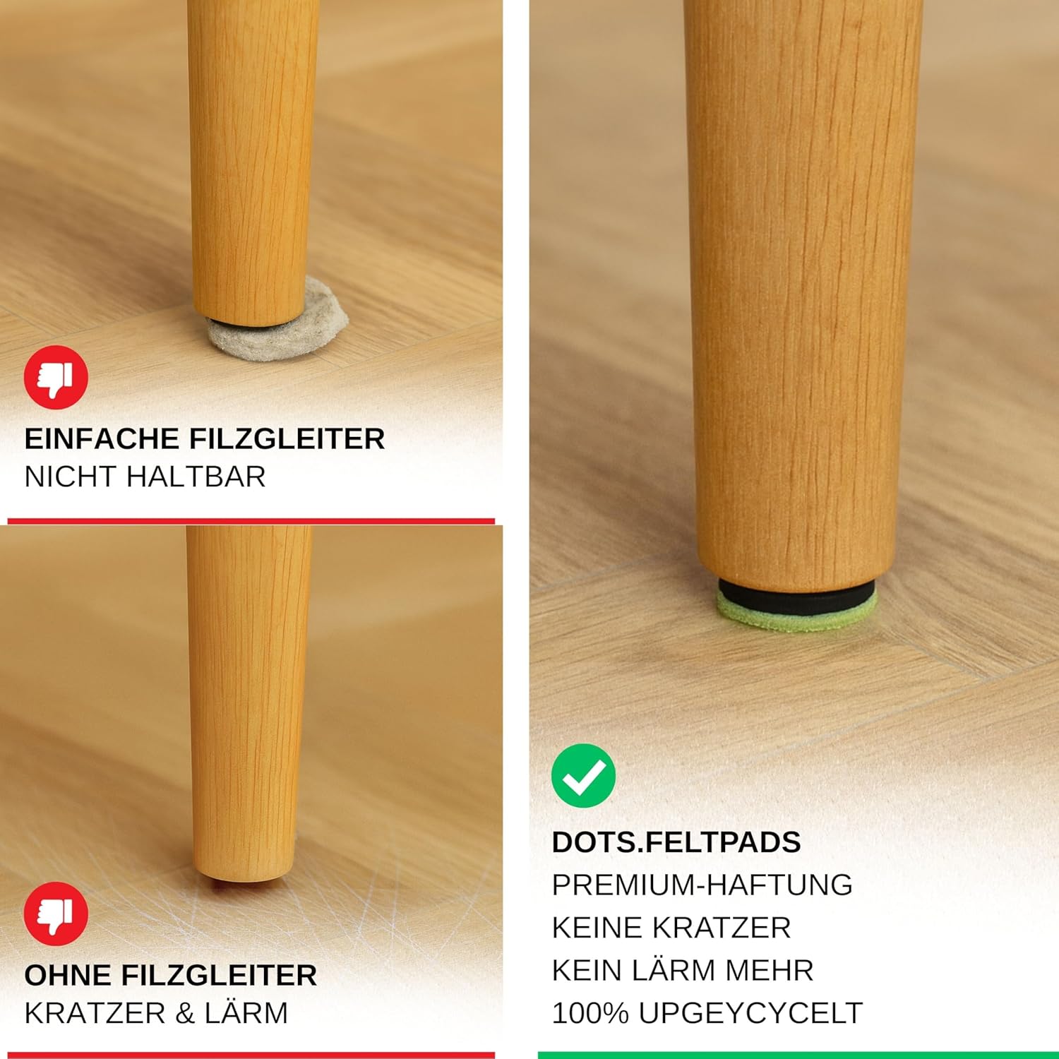 Filzgleiter aus gebrauchten Tennis- & Padelbällen