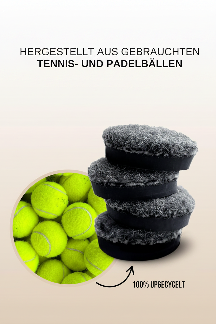 Filzgleiter aus gebrauchten Tennis- & Padelbällen