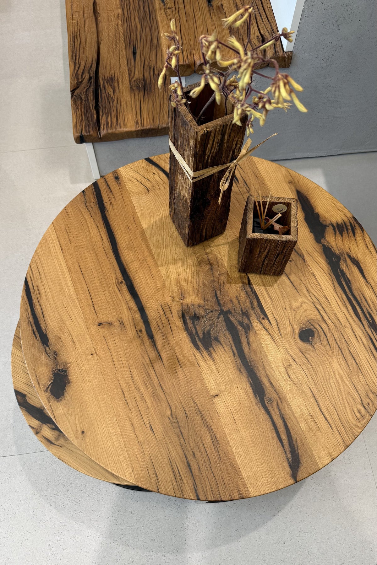 Couchtisch-Set Unikat „Vergossen Rund“