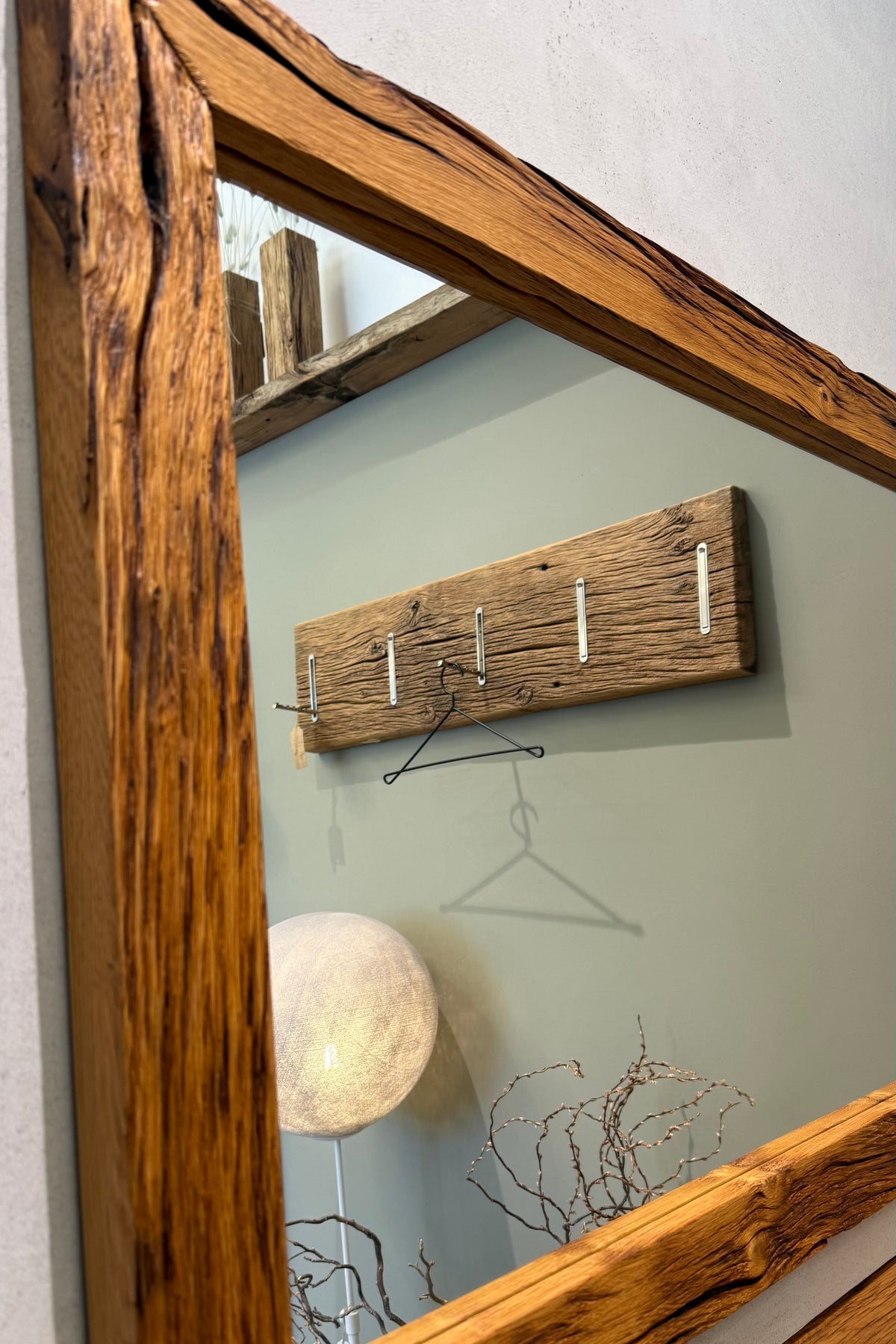Spiegel Unikat aus recycelter Eiche 100 × 70 cm