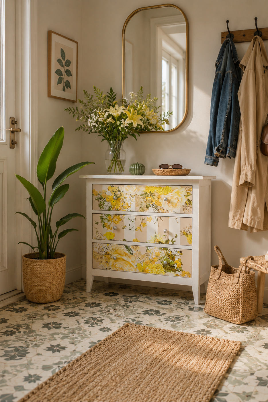 Lulu – Vintage-Kommode mit floralen Details