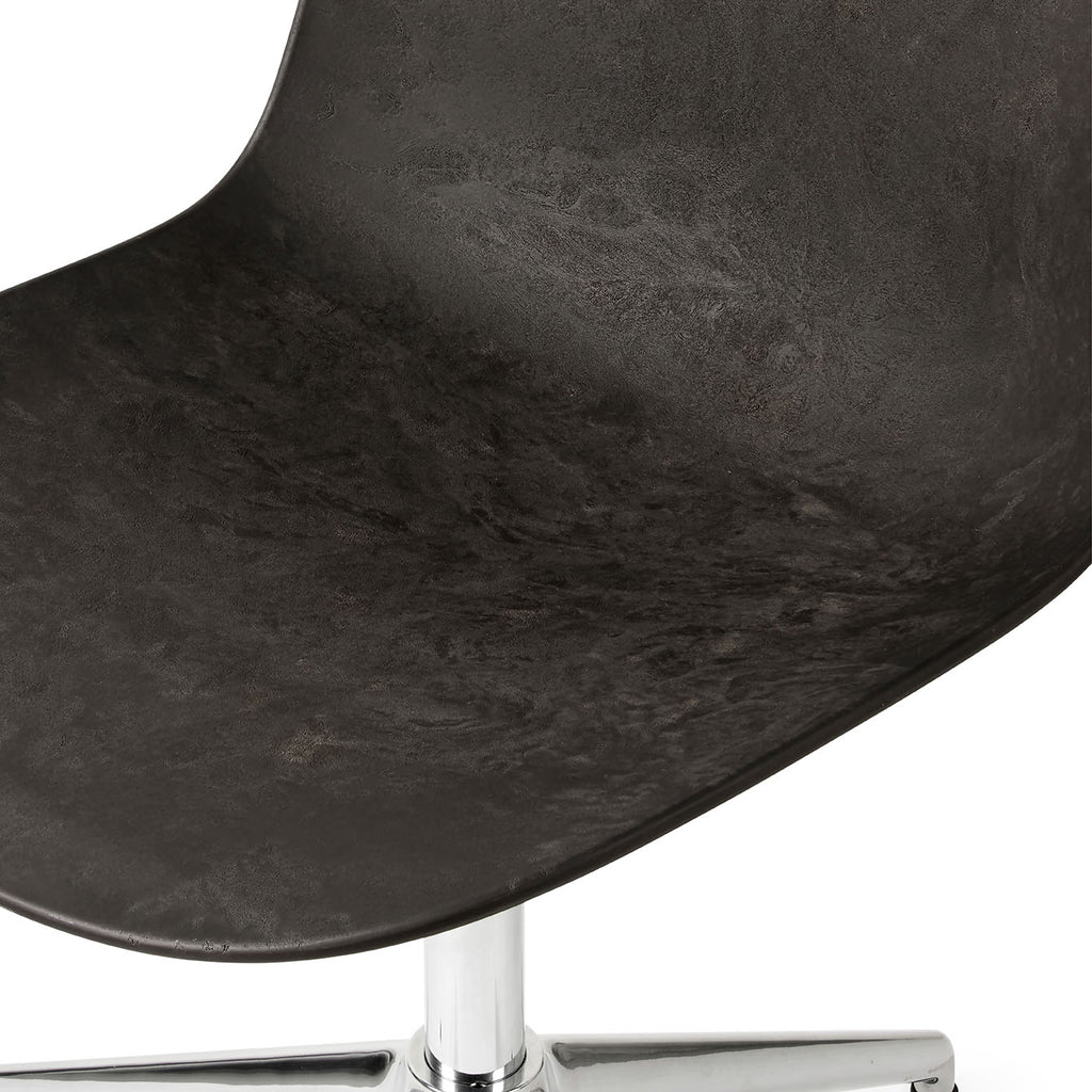 Drehstuhl Eternity Swivel - aus Kaffeeresten, Coffee Waste Dark, polierter Fuß