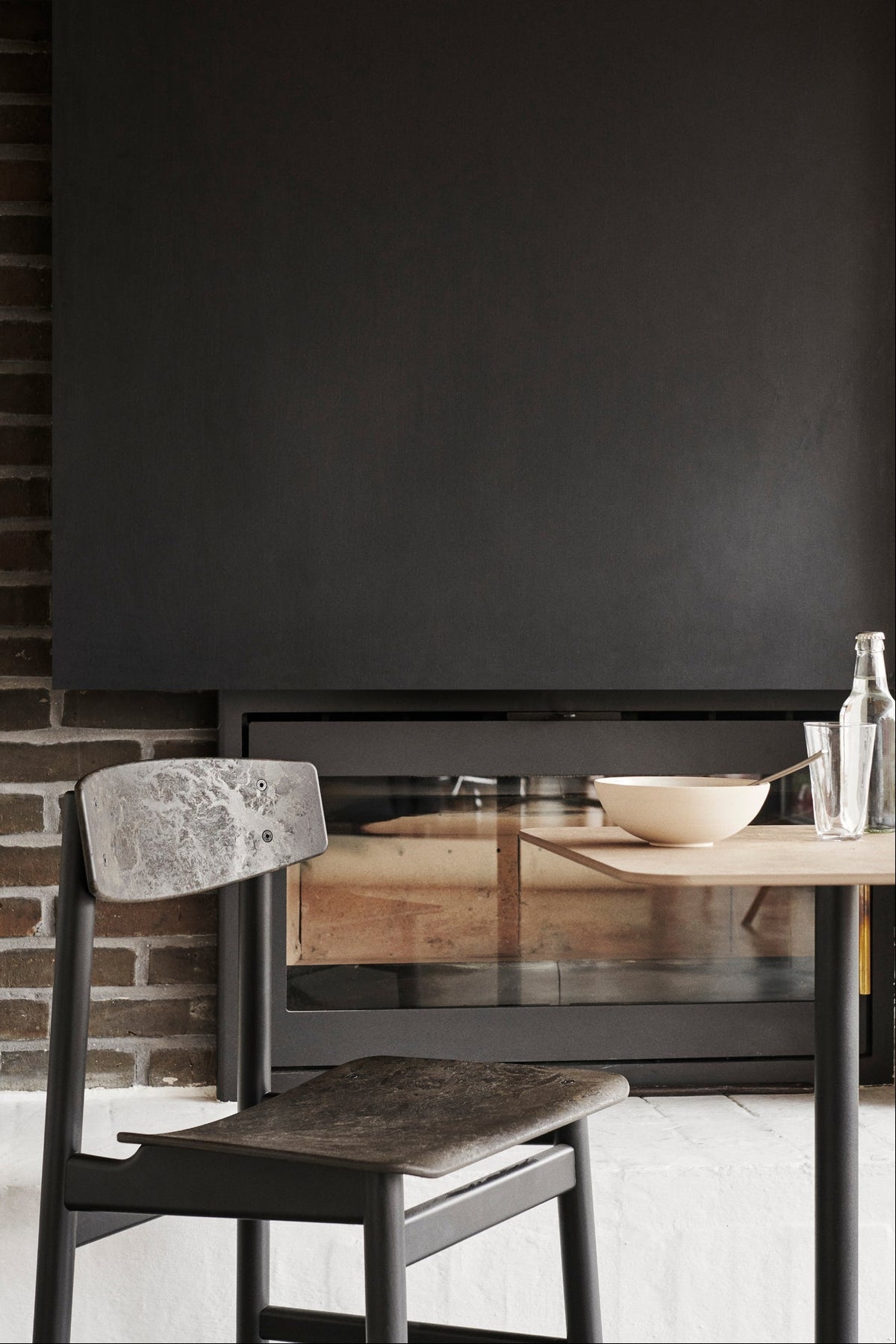 Cafétisch Café Table 60 × 70 cm - aus Holzresten, Wood Waste Grey