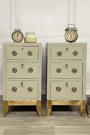Nachttische Vintage – 2er-Set aus altem Schreibtisch