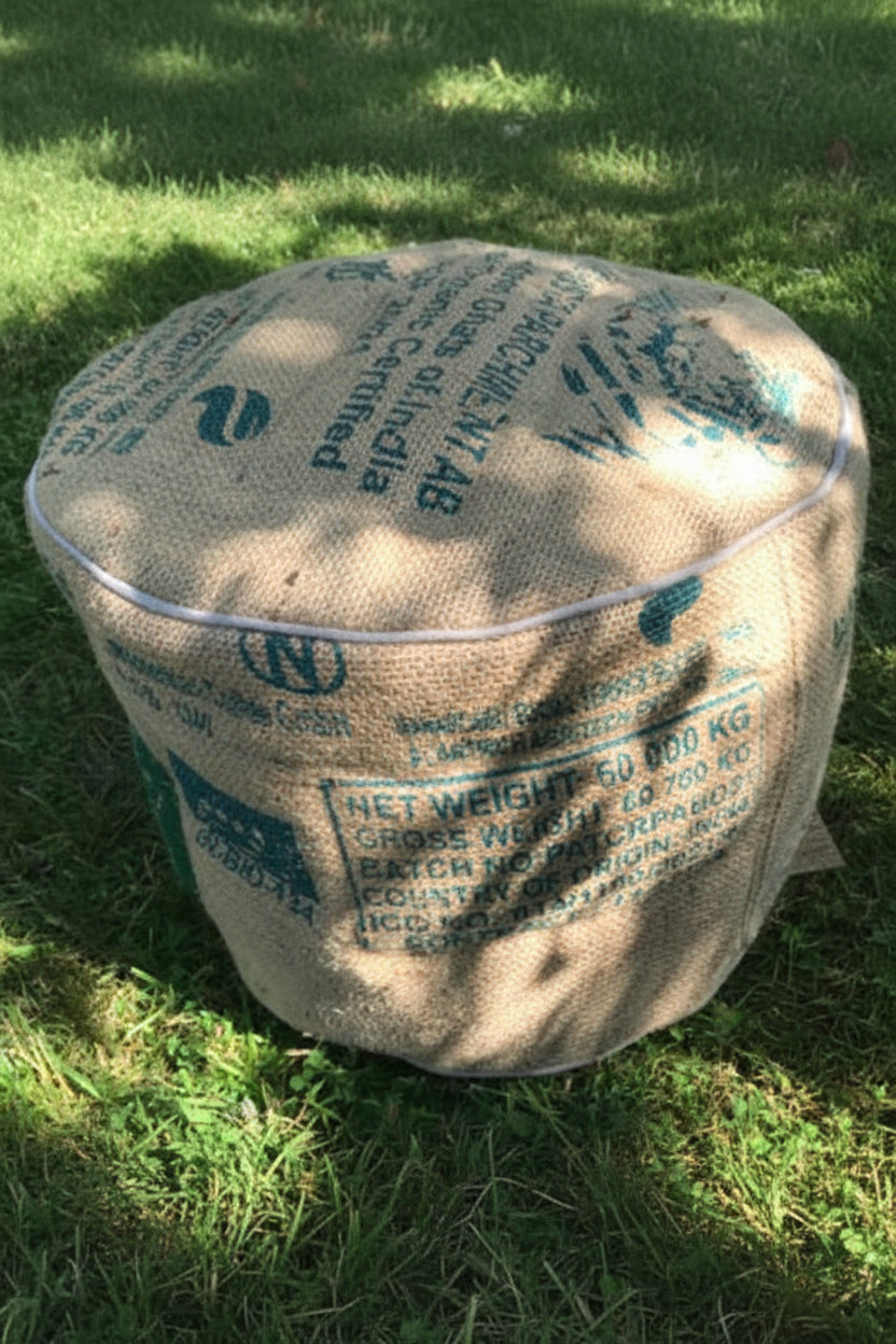 Pouf Tiger - aus gebrauchtem Kaffeesack