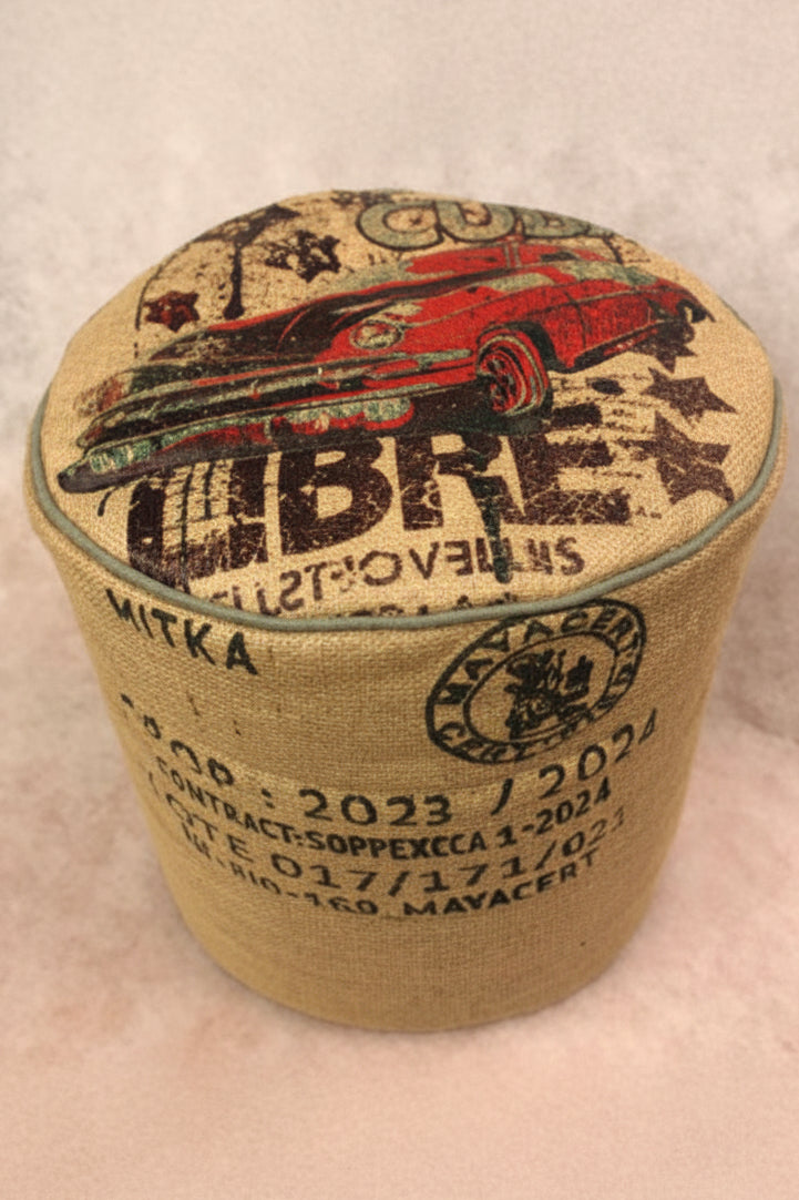 Sitzhocker Cuba Libre - aus ausgedientem Kaffeesack