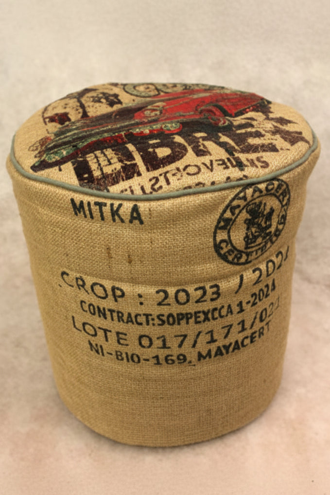 Sitzhocker Cuba Libre - aus ausgedientem Kaffeesack