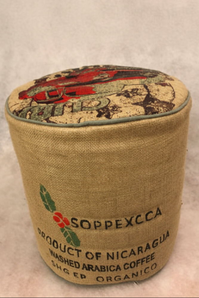 Sitzhocker Cuba Libre - aus ausgedientem Kaffeesack