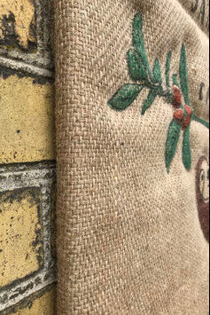 Wandbild Fauli - aus gebrauchtem Kaffeesack
