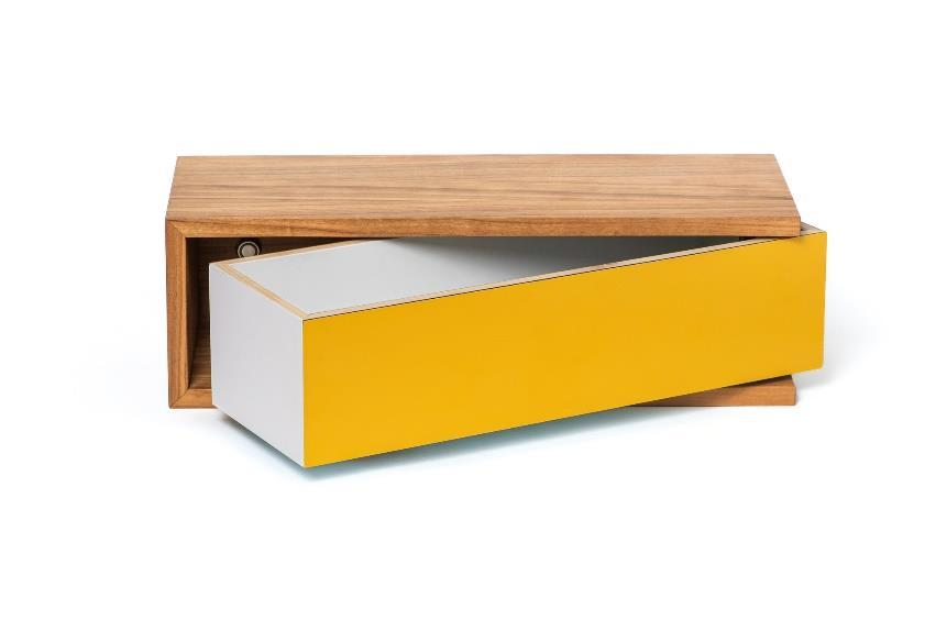 Gira Wandablage aus Massivholz mit Drehlade