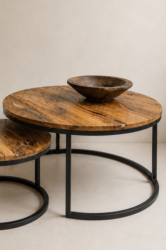 Couchtisch-Duo Unikat „Rund“