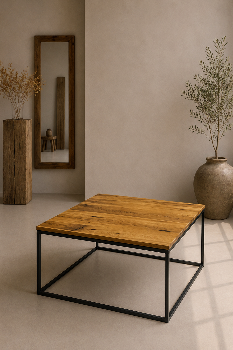 Couchtisch Unikat „Quadrat“ 50 × 50 cm