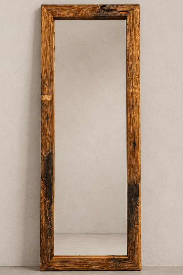 Standspiegel Unikat aus alter Eiche 205 × 74 cm