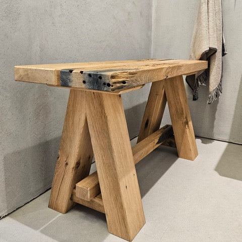 Sitzbank Unikat aus alter Eiche 85 cm