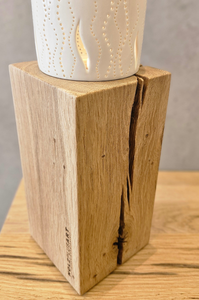 Kerzenblock GIRI 19,5 cm Unikat „Bootssteg-Eiche“ - Natur Lackiert