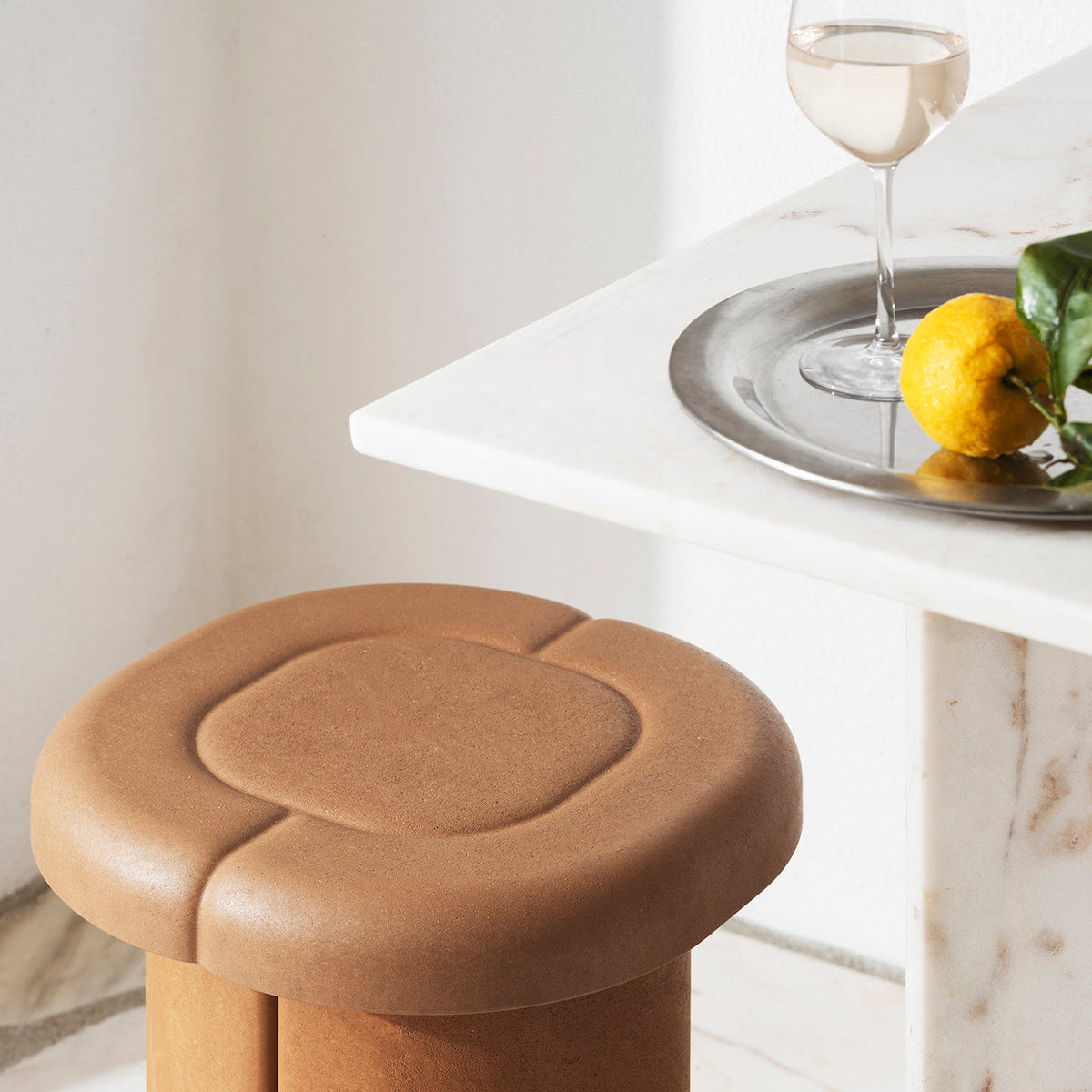 Hocker Alder Stool - aus Matek™, Terracotta – weitere Ansicht