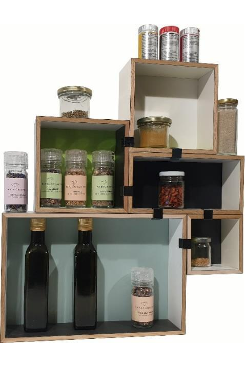 Mirakulix modulares Gewürzregal mit Gläsern