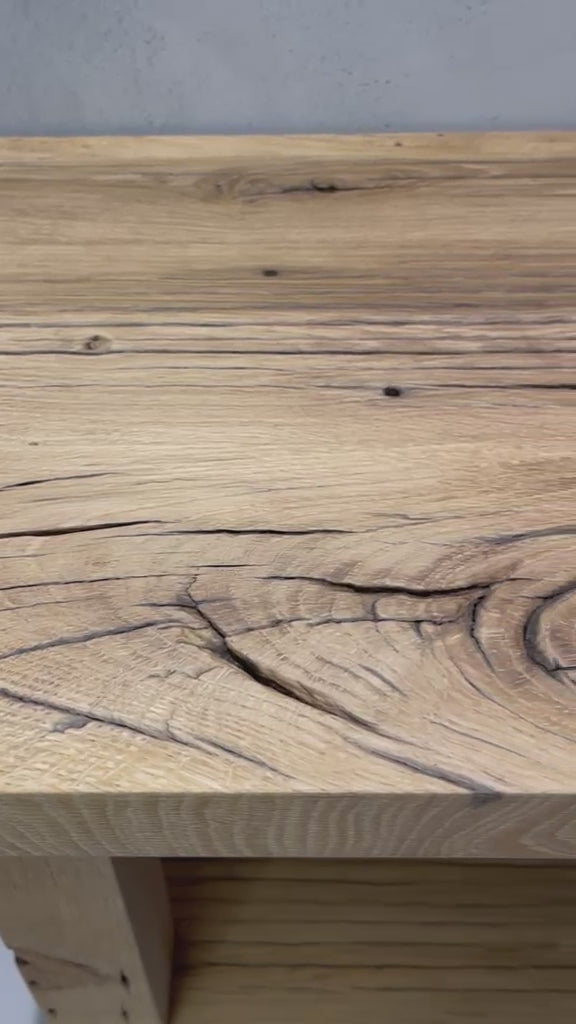 Video laden: Waschtisch "Strande" - recycelter Bootssteg, hell lackiert