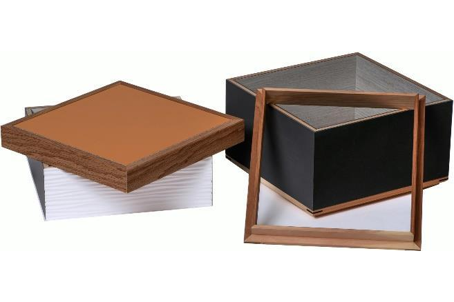 Einzelteile des modularen Turito Stauraumhockers