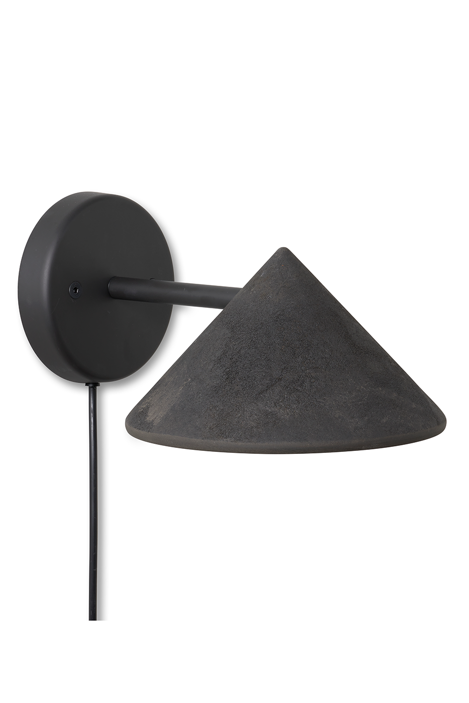 Wandleuchte Terra mit Kabel - aus Kaffeeresten, Coffee Waste Black